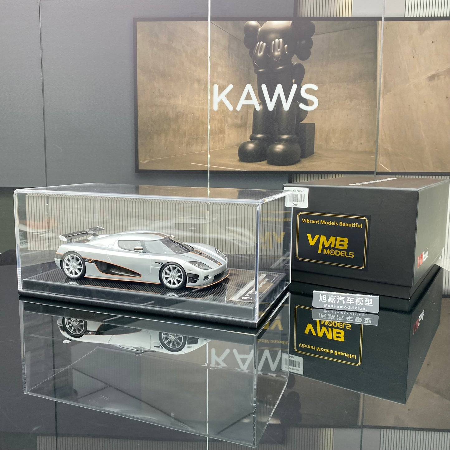 VMB 1/18 Koenigsegg CCX silver carbon fiber limited edition car model