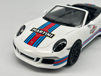 WSW 1/18 Porsche 911 GTS Martini Simulation Model Car Ornaments Birthday Gift