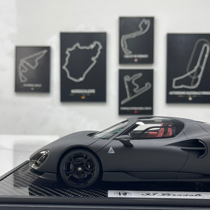 BBR 1/18 Alfa Romeo 33 Stradale Matte Black Carbon Fiber P18264GCH