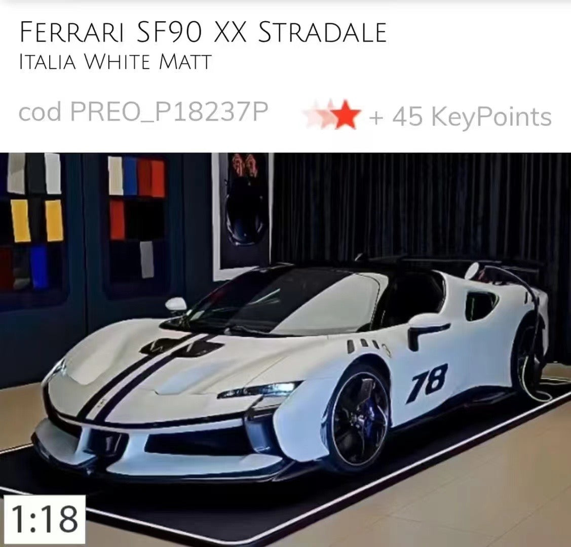 pre-sell BBR 1/18 Ferrari SF90 XX Stradale limited edition car model ornament