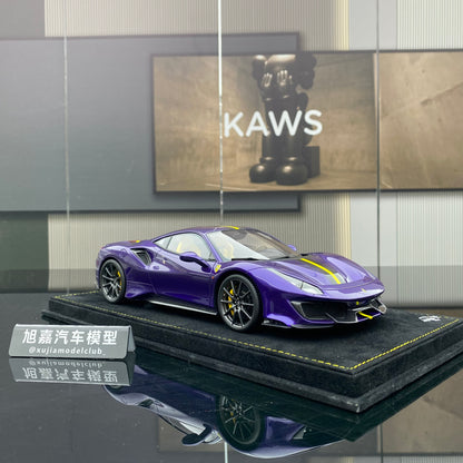 BBR 1/18 Ferrari 488 pista Hong Kong purple limited edition car model ornament