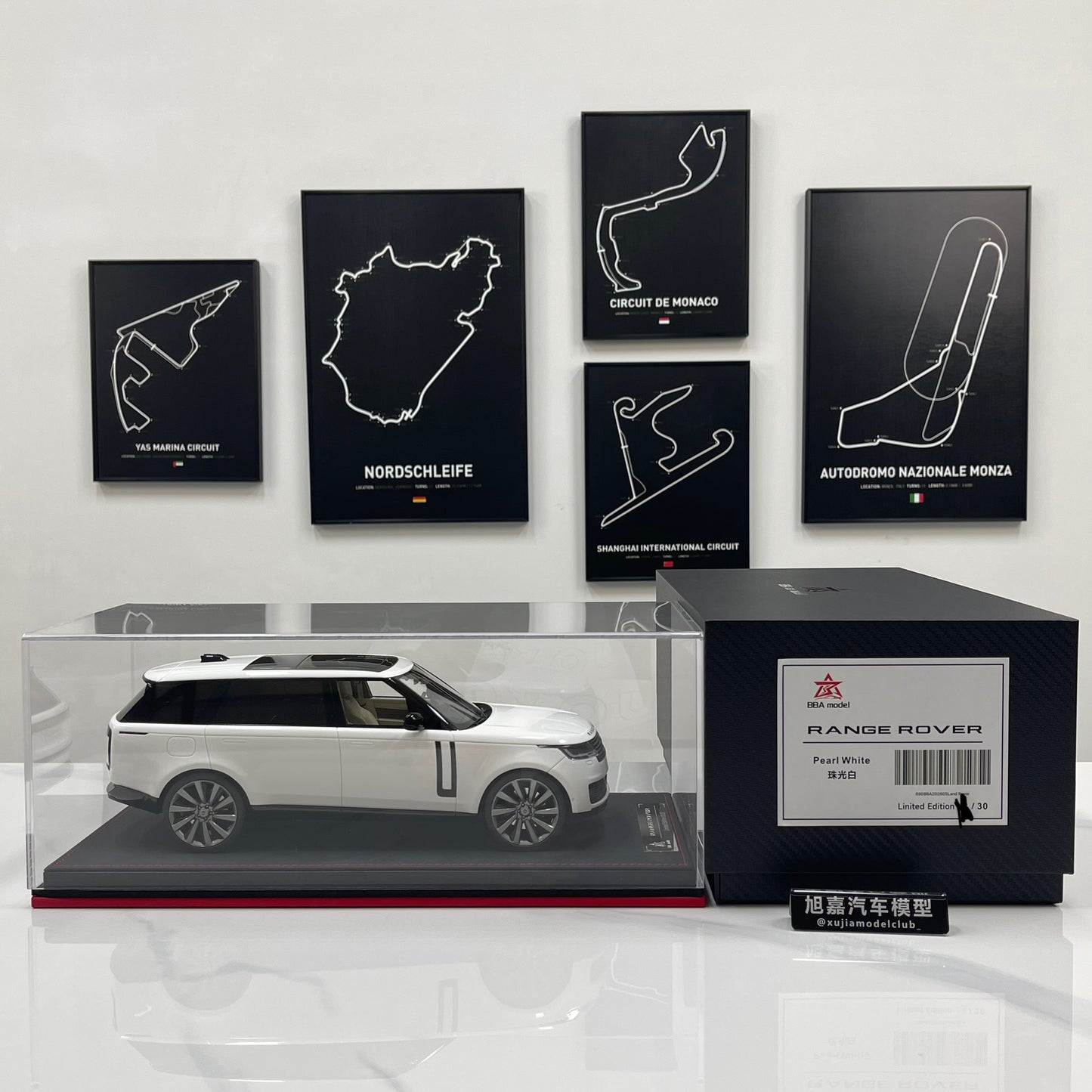 BBA MODEL 1/18 Land Rover Range Rover SVAutobiography Long Wheelbase — White Resin Model Car