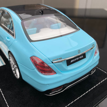 Modelo de coche de resina Mercedes-Benz S65L AMG a escala 1/18, adorno para regalo de cumpleaños.