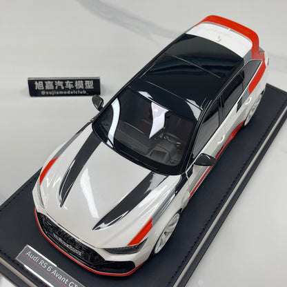 MOTORHELIX 1/18 Audi RS6 Avant GT Acona White Resin Closed Model