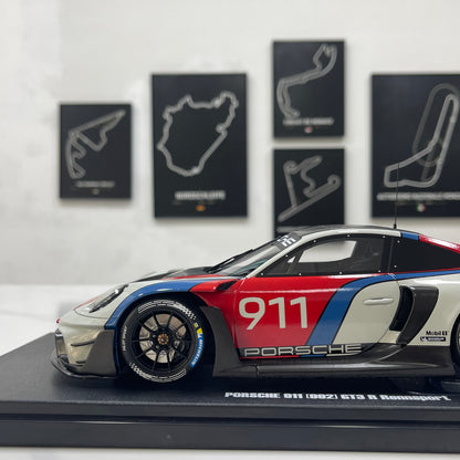 GT Spirit 1/18 Porsche 911 (992) GT3 R Rennsport White/Red Livery GT495