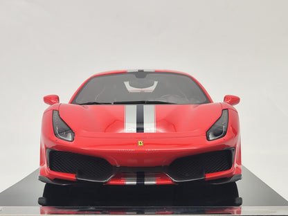 Amalgam 1/18 Ferrari 488 PISTA with Red Logo, Resin Model Car