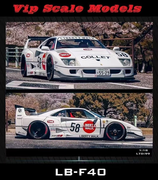 Vip Scale Models 1/18 Ferrari F40 LB 2025 new No. 58 painted resin model
