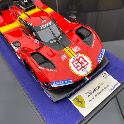 looksmart 1/18 Ferrari 499P Modificata #24 Red Simulation Car Model！looksmart 1/18 Ferrari 499P 2023 Le Mans Victory No. 51 Red Simulation Car Model