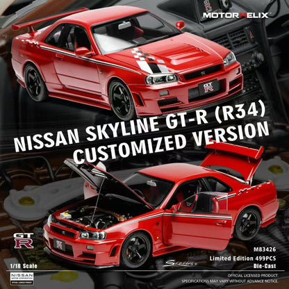 MOTORHELIX 1/18 Nissan GT-R R34 Skyline GT-R R34 Limited Edition Model