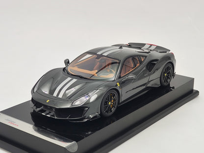 Amalgam 1/18 Ferrari 488 Pista Silver Lime Resin Model Car