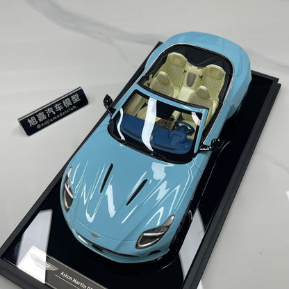 MOTORHELIX 1/18 Aston Martin DB12 Volante (Convertible) – Glass Blue – MH397