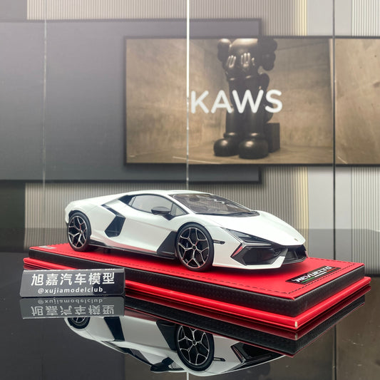MR 1/18 Lamborghini Reveulto Starlight White Simulation Car Model Ornament Collection