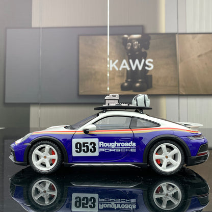 minichamps 1/18 Porsche 911 DAKAR BLUE WITH ROOF RACK alloy car model