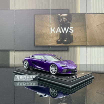 FRONTIART 1/18 Koenigsegg Gemera Purple Limited Edition Car Model Ornaments