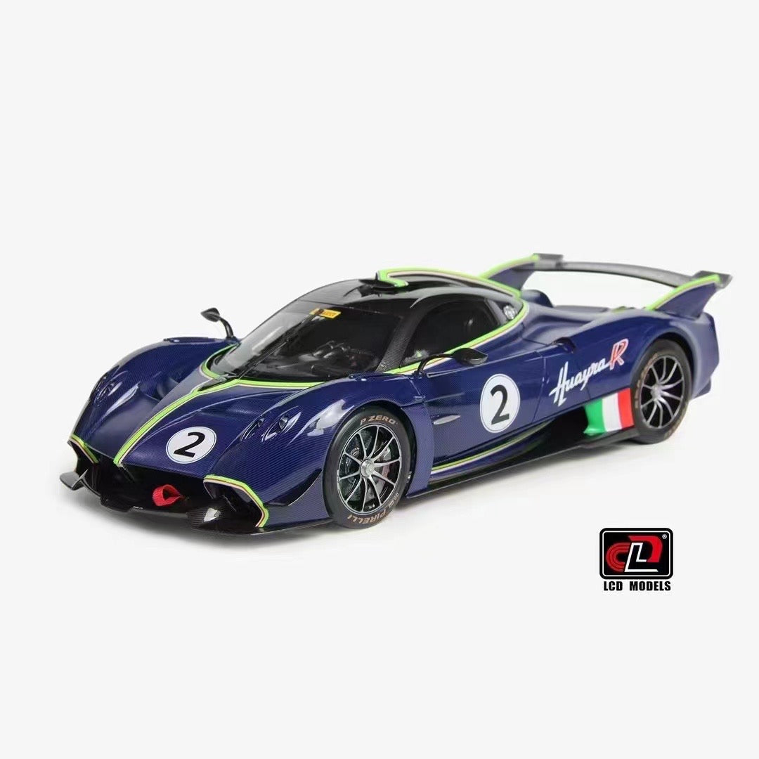 LCD 1/18 Pagani Huaya R blue carbon alloy full open simulation car model ornaments