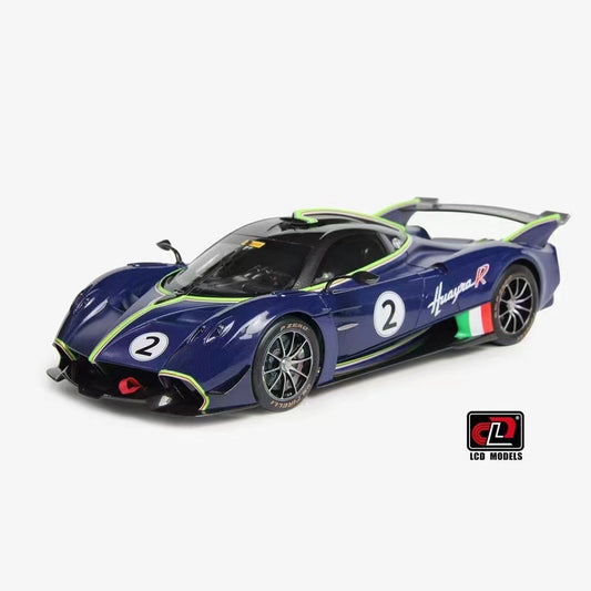 LCD 1/18 Pagani Huaya R blue carbon alloy full open simulation car model ornaments
