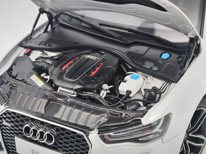 Well 1/18 Audi RS6 C7 White Alloy Simulation Car Model Ornaments Birthday Gift