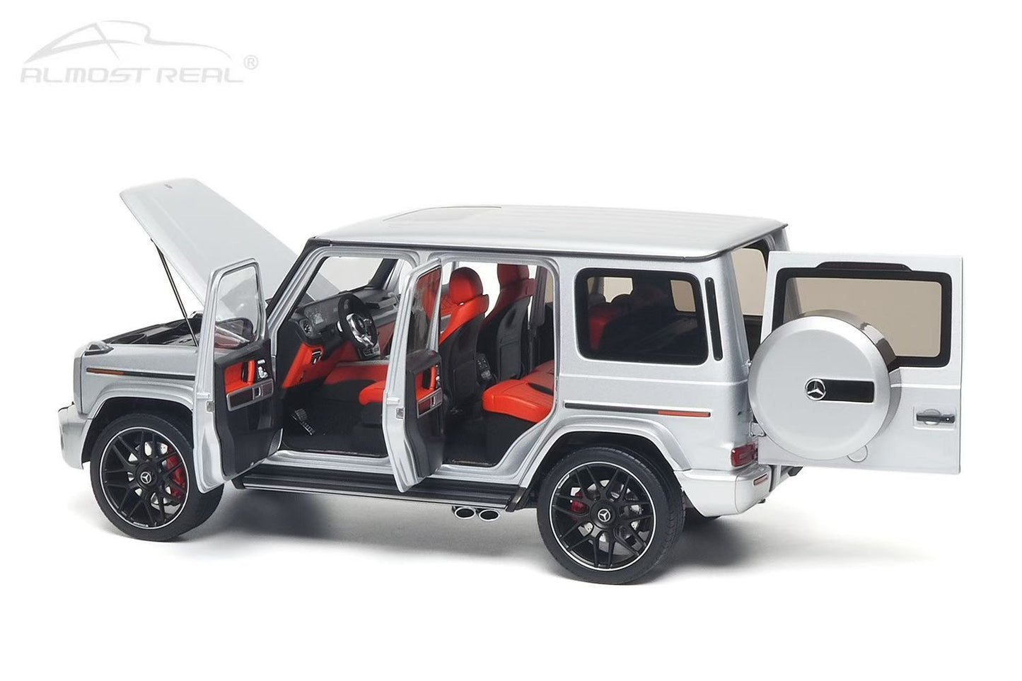 AR 1/18 Mercedes-AMG G63 2019 Silver Alloy Fully Opening Car Model