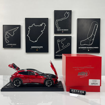 BBR 1/18 Ferrari Pursangue, black top, carbon fiber base metallic red HE180052BCH