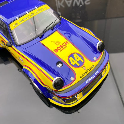 TOPSPEED 1/18 Porsche 934.5 blue and yellow painting simulation car model collection ornaments