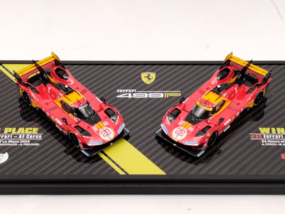 BBR 1/18 Ferrari 499P LE MANS 2024 Twin-Car Set Red Scale Car Model