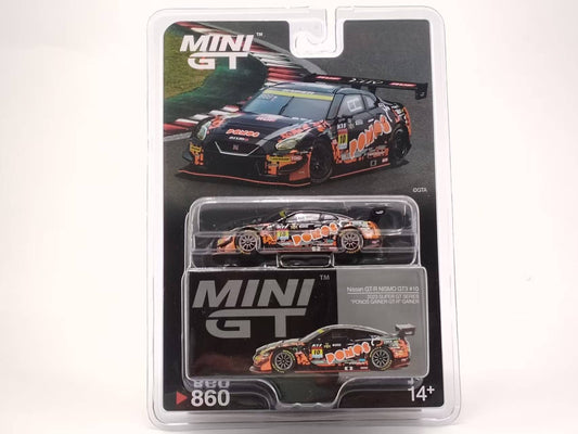 MINIGT 1/64 Nissan GT-R NISMO GT3 #10 PONOS GAINER GT-R GAINER Black Livery Alloy Car Model MGT00860