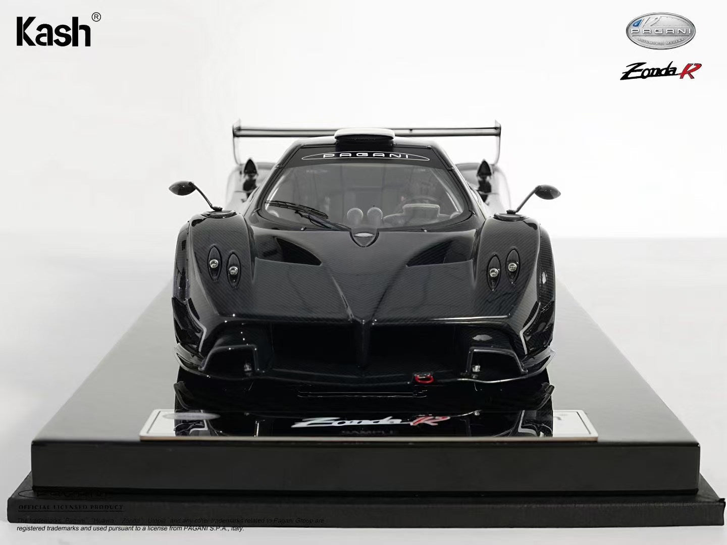 Kash Model 1/18 Pagani Zonda R Gloss Carbon Black Diecast Model