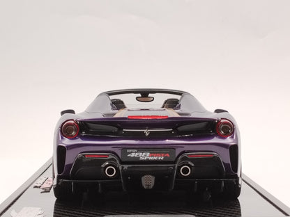 BBR 1/18 Ferrari 488 Pista Spider Hong Kong Purple High-quality Replica Car Model Ornament