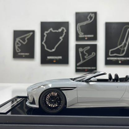 MOTORHELIX 1/18 Aston Martin DB12 Volante (Convertible) - Porcelain Grey (MH396)