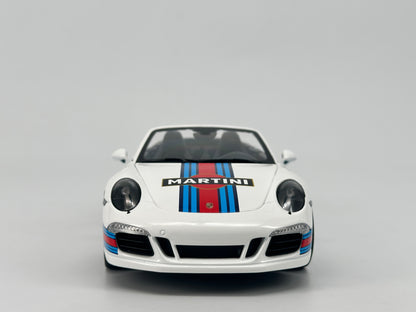 WSW 1/18 Porsche 911 GTS Martini Simulation Model Car Ornaments Birthday Gift