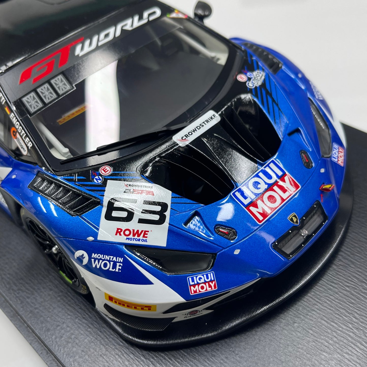 Spark 1/18 Lamborghini Huracán GT3 EVO 2 – 2025 Spa 24 Hours Winner (No. 63, Blue Livery) – 18SPA2025