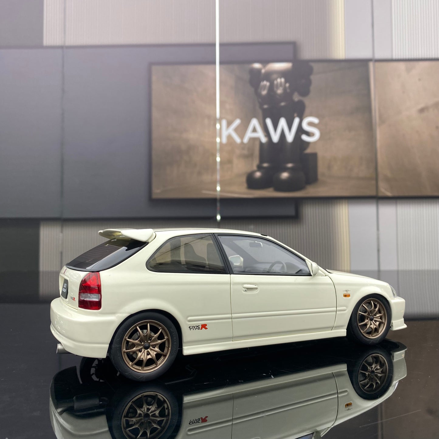 MH 1/18 Honda Civic EK9 Alloy Fully Open Simulation Car Model Ornaments