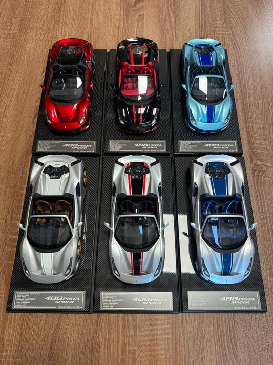 DINOMODEL 1/18 Ferrari 488 Pista Spider Resin Car Model Ornament