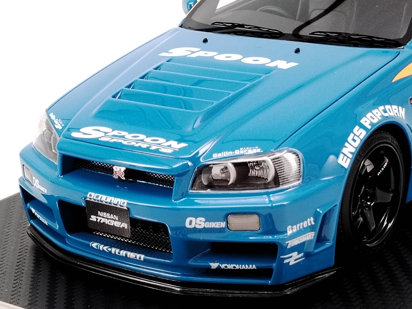 IVY 1/18 Nissan STAGEA R34 Touring Yellow SPOON Simulation Car Model