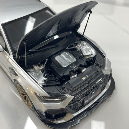 KILO Works 1/18 Audi Darwin RS6 Foil Silver Alloy Fully Open Simulation Model Car