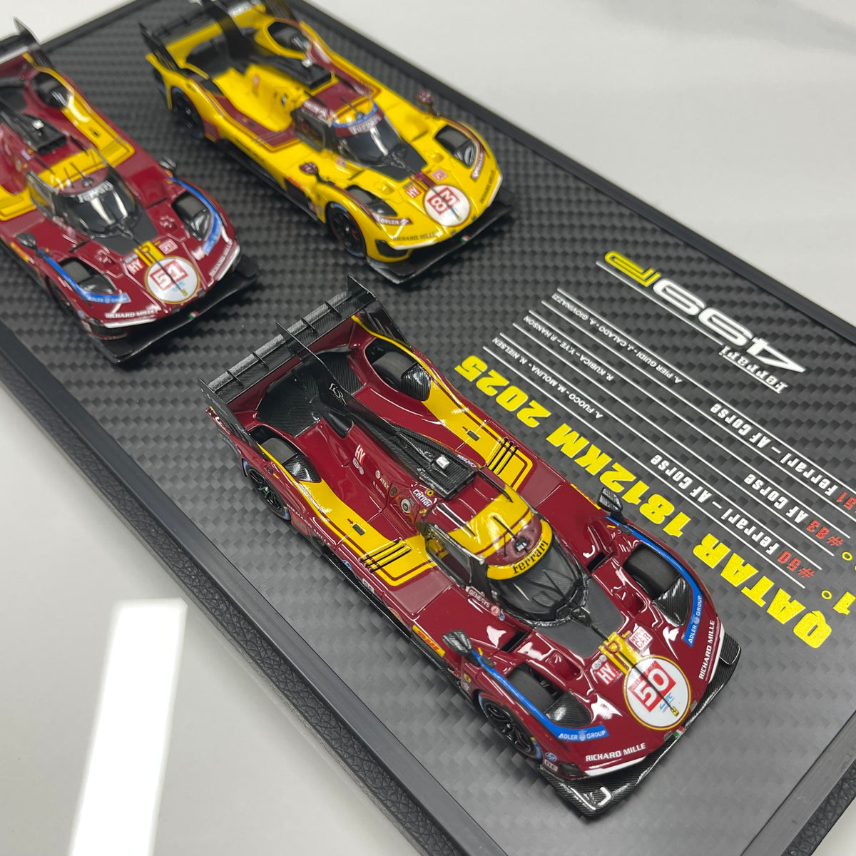 BBR 1/18 Ferrari 499P Set Qatar 2025 set with 3 models - car n. 51 - n. 83 - n. 50 BBRC319SET