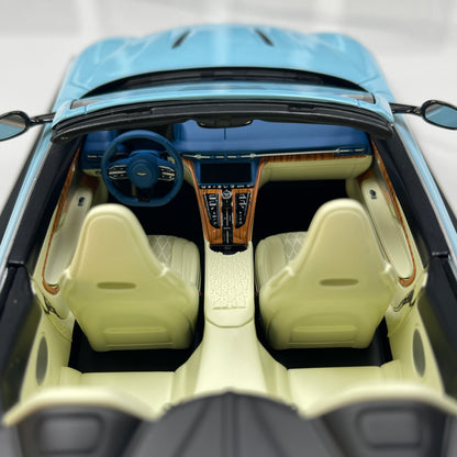 MOTORHELIX 1/18 Aston Martin DB12 Volante (Convertible) – Glass Blue – MH397