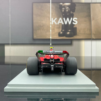 SPARK 1/18 Alfa Romeo F1 Team C43 2023 Belgian Grand Prix Zhou Guanyu Red Simulation Car Model Ornament