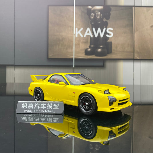 POLAR MASTER 1/18 Mazda RX7 SPEED yellow alloy full-open simulation car model