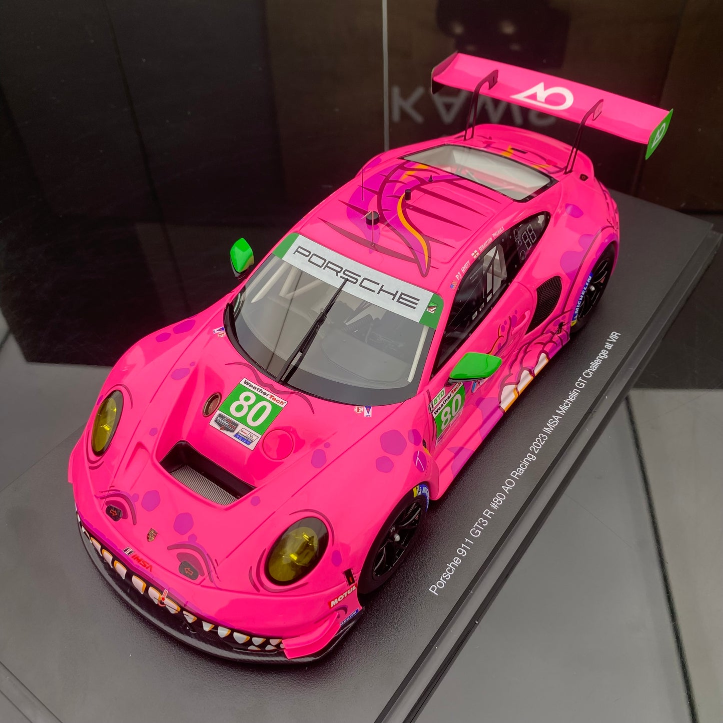 Topspeed 1/18 Porsche 911GT3R#80 Racing 2023 simulation car model collection