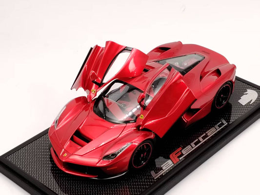 BBR 1/18 Ferrari LaFerrari Full-Opening Alloy Hamilton Carbon Base Volcano Metallic Red Alloy Car Model BBR1822H8DIE
