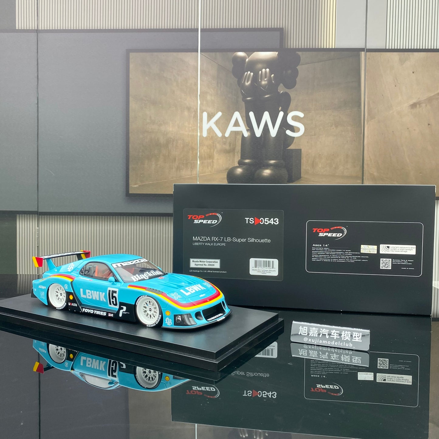 Topspeed 1/18 Mazda RX-7 LB- Super Silhouette Liberty Walk Europe Limited Edition Car Model Ornament