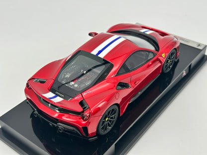 Amalgam 1/18 Ferrari 488 Pista Metallic Red Scale Model Car