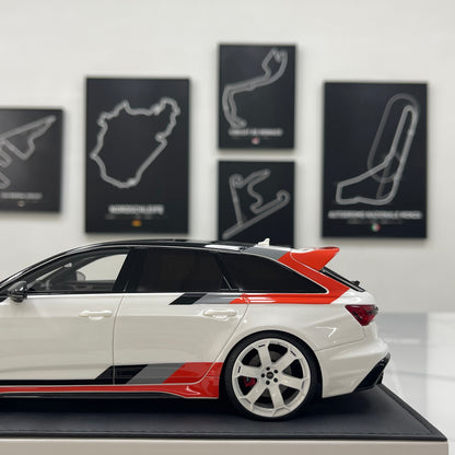 MOTORHELIX 1/18 Audi RS6 Avant GT Acona White Resin Closed Model