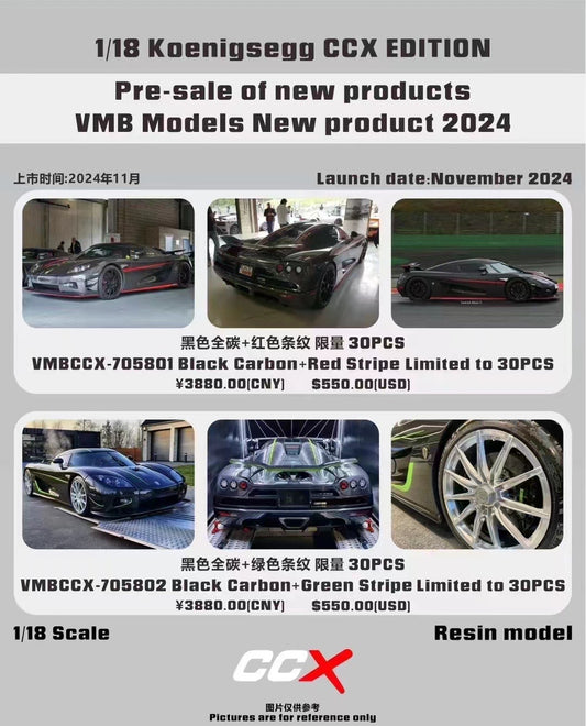Pre-sale VMB 1/18 Koenigsegg CCX Edition limited edition simulation car model ornament gift