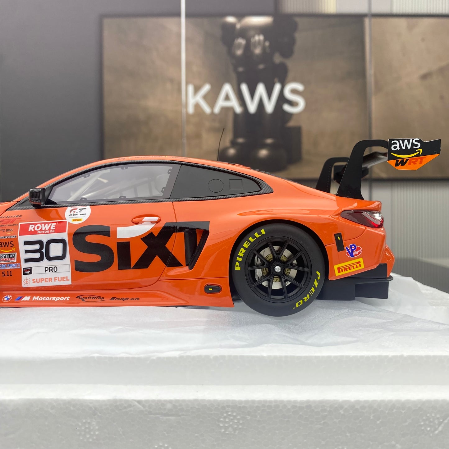 Topspeed 1/18 BMW M4 GT3 M4 GT3 BMW M Team WRT orange-red painting simulation car model ornaments