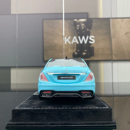 Modelo de coche de resina Mercedes-Benz S65L AMG a escala 1/18, adorno para regalo de cumpleaños.