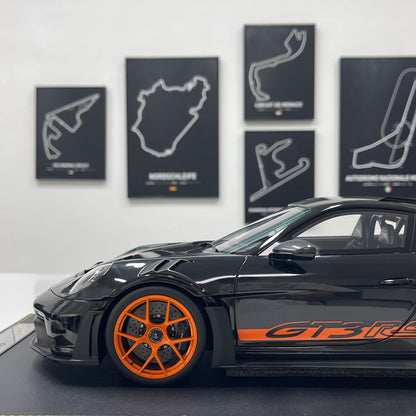 IVY 1/12 Porsche 992 GT3 RS Black with Orange Wheels Limited Edition Model Car