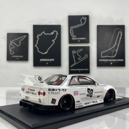 TOPSPEED 1/18 Nissan GT-R R32 Kaido Works TAS 2025 White TS0695