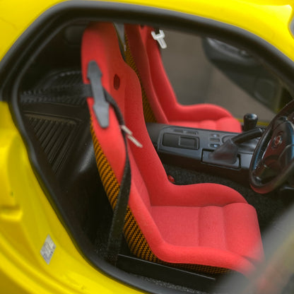 POLAR MASTER 1/18 Mazda RX7 SPEED yellow alloy full-open simulation car model